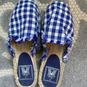 Italian gingham print espadrilles